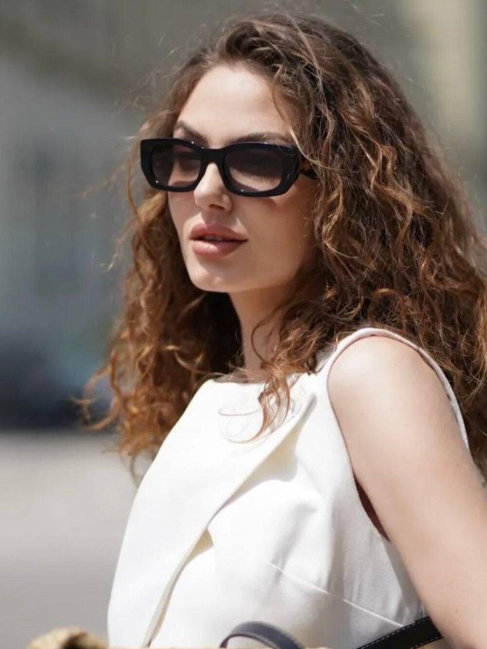 Prada PRB05S 3890A7 Sunglasses Black Rectangle Frame, Grey Gradient Lenses